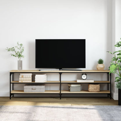 Tv-bänk sonoma-ek 180x30x50 cm konstruerat trä och metall