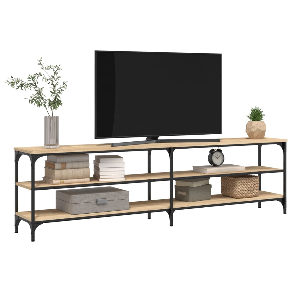 Tv-bänk sonoma-ek 180x30x50 cm konstruerat trä och metall