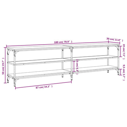 Tv-bänk sonoma-ek 180x30x50 cm konstruerat trä och metall