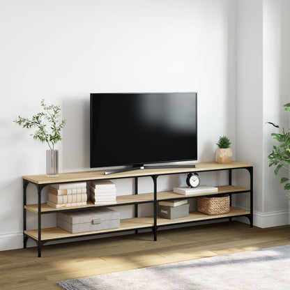 Tv-bänk sonoma-ek 180x30x50 cm konstruerat trä och metall