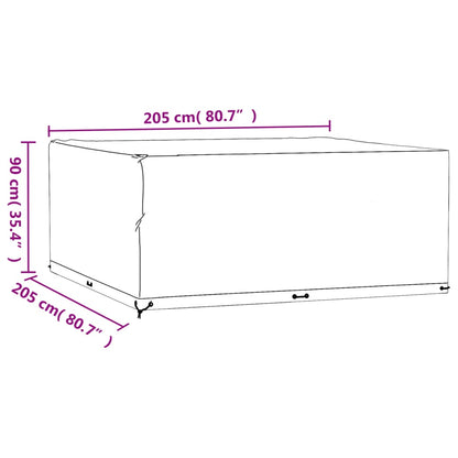 Överdrag för utemöbler 2st 16 ölj. 205x205x90 cm fyrkantig