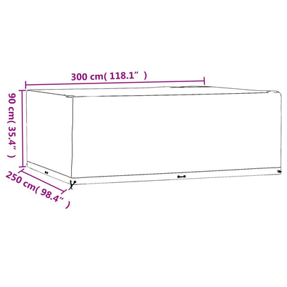 Överdrag för utemöbler 2 st 16 ölj. 300x250x90cm rektangulärt