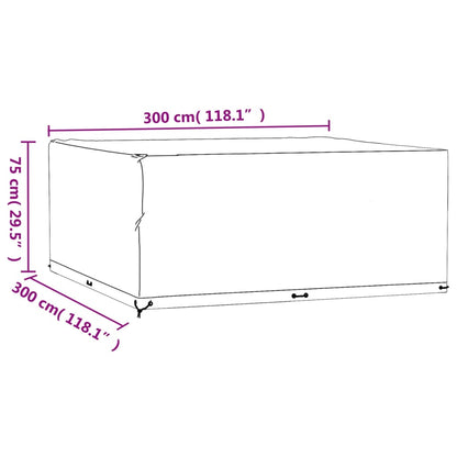 Överdrag för utemöbler 2st 16 ölj. 300x300x75 cm fyrkantig