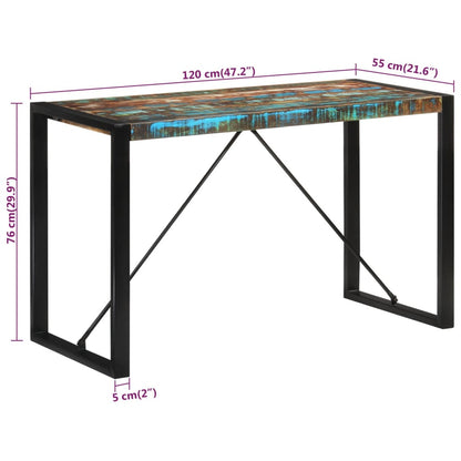 Matbord 120x55x76 cm massivt återvunnet trä