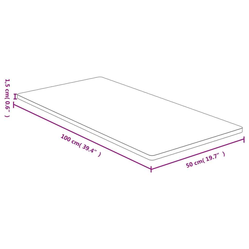 Bordsskiva 50x100x1,5 cm bambu