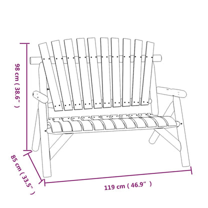 Trädgårdsbänk 2-sits 119x85x98 cm massivt granträ