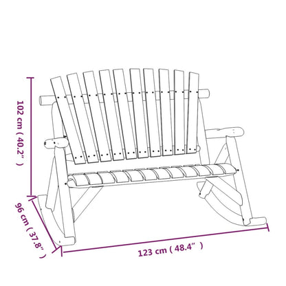 Trädgårdsbänk gung 2-sits 123x96x102 cm massivt granträ