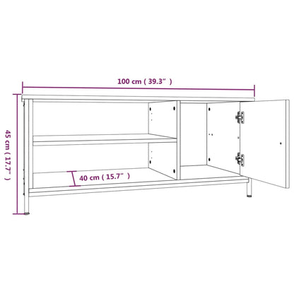 Tv-bänk svart 100x40x45 cm konstruerat trä