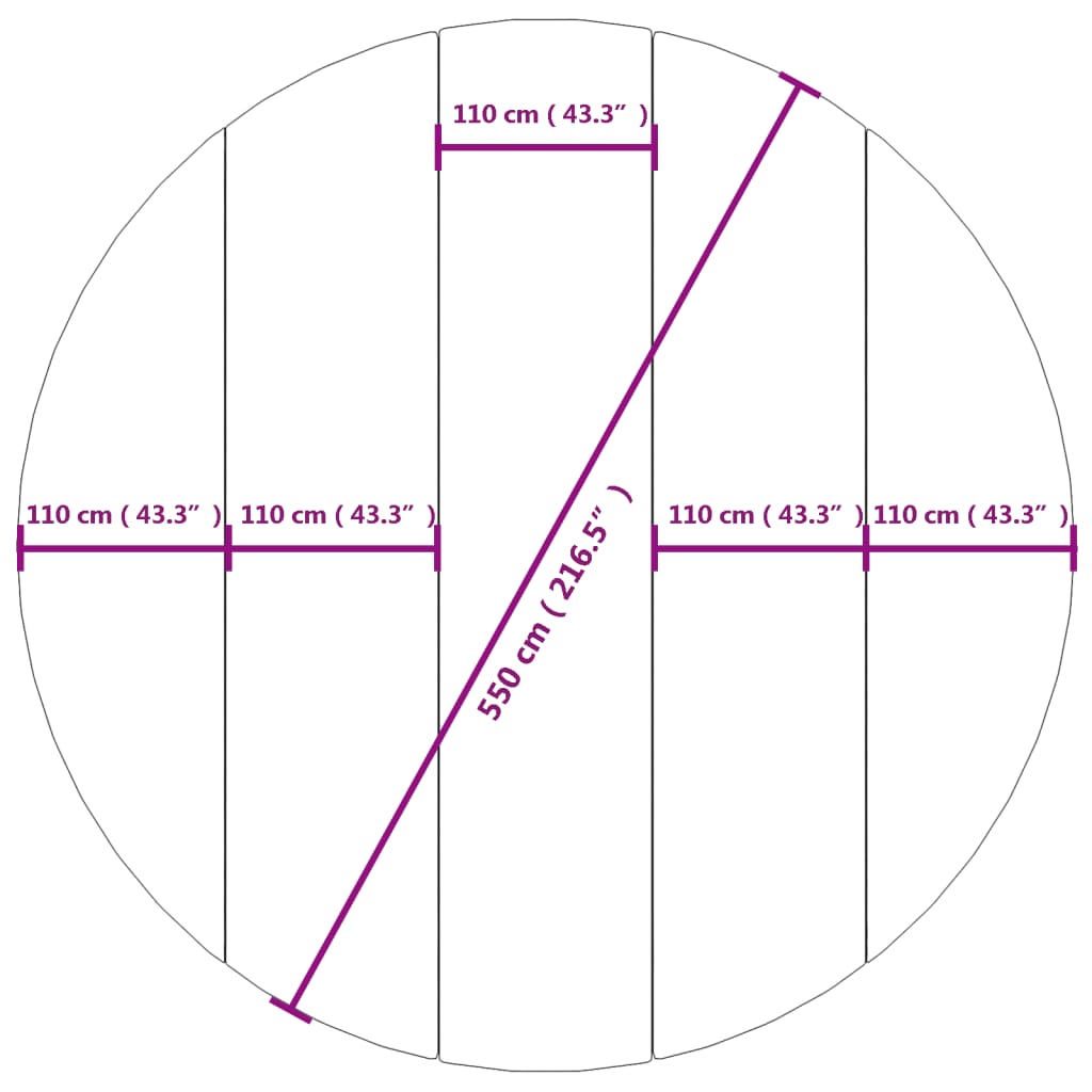 Bottenmatta ljusgrå Ø550 cm polyester geotextil