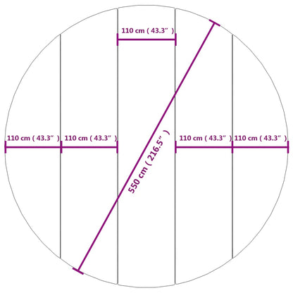 Bottenmatta ljusgrå Ø550 cm polyester geotextil