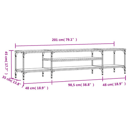 Tv-bänk sonoma-ek 201x35x45 cm konstruerat trä & järn