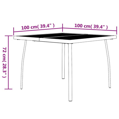 Trädgårdsbord antracit 100x100x72 cm stålnät