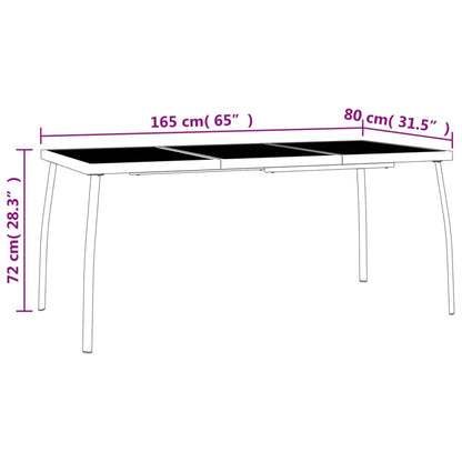 Trädgårdsbord antracit 165x80x72 cm stålnät