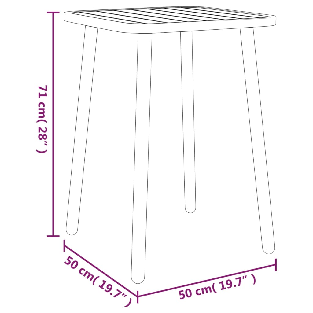 Trädgårdsbord antracit 50x50x71 cm stål