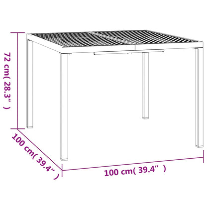 Trädgårdsbord antracit 100x100x72 cm stål