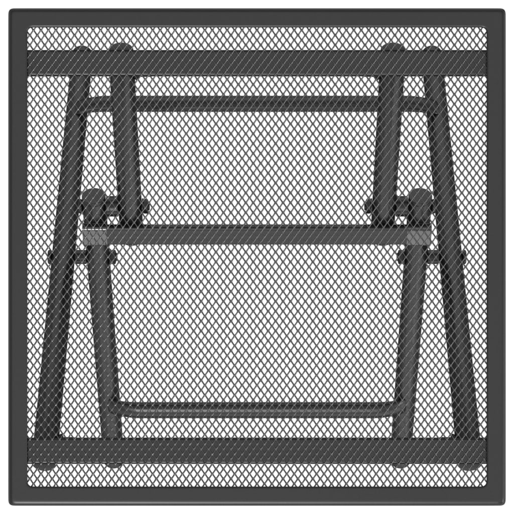 Trädgårdsbord hopfällbart antracit 38x38x38 cm stålnät