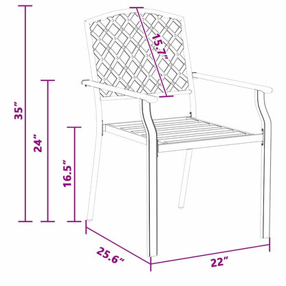 Stol 2 pcs Antracit 56 x 65 x 89cm Stål