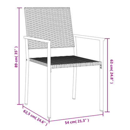 Trädgårdsstolar 2 st svart 54x62,5x89 cm konstrotting