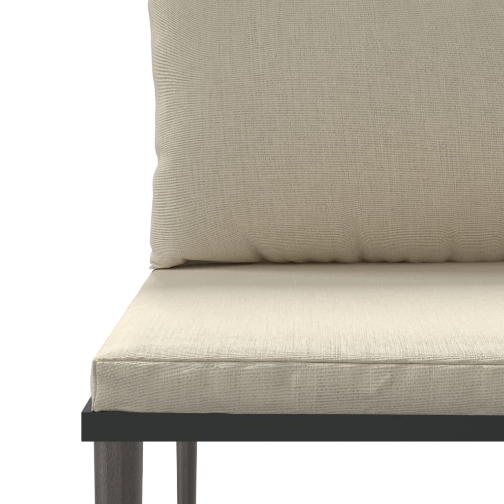 Loungegrupp med dynor 3 delar konstrottning grå