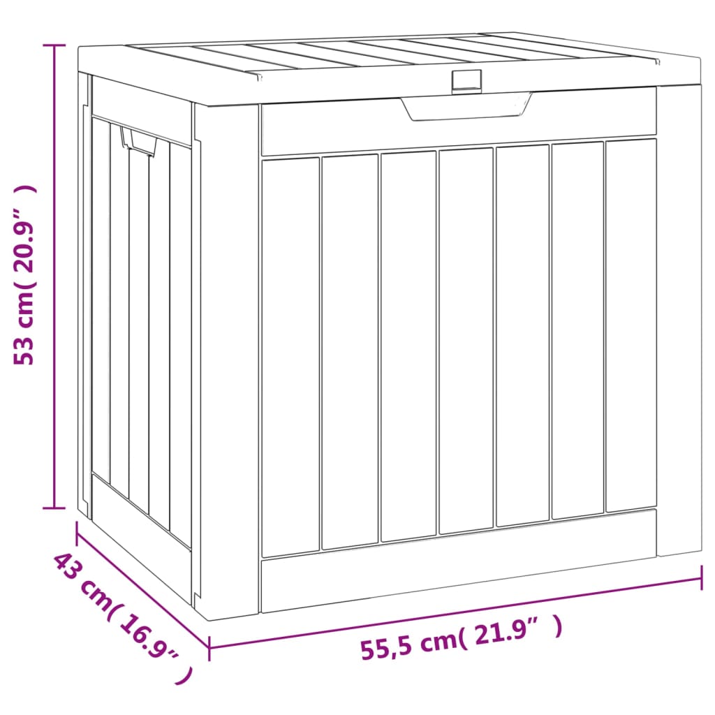 Dynbox grå 55,5x43x53 cm polypropen