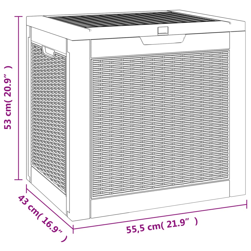 Dynbox ljusbrun 55,5x43x53 cm polypropen