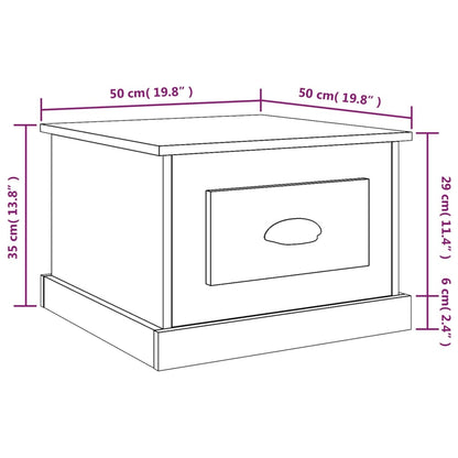 Soffbord brun ek 50x50x35 cm konstruerat trä