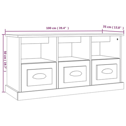 Tv-bänk sonoma-ek 100x35x50 cm konstruerat trä