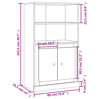 Skåp svart 60x35,5x103,5 cm konstruerat trä