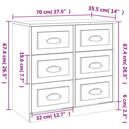 Förvaringsskåp vit 70x35,5x67,5 cm konstruerat trä