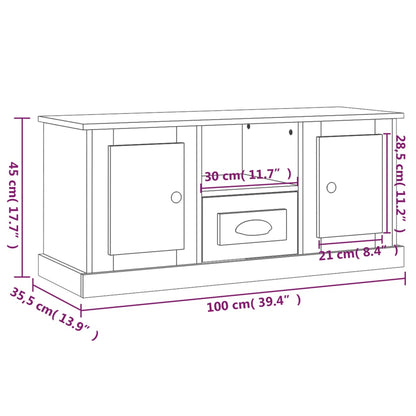 TV-skåp vit 100x35,5x45 cm konstruerat trä