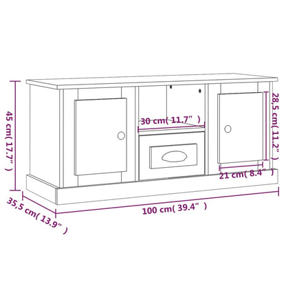 Tv-bänk sonoma-ek 100x35,5x45 cm konstruerat trä