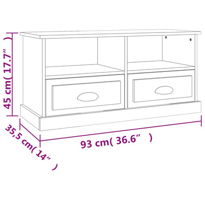 Tv-bänk svart 93x35,5x45 cm konstruerat trä