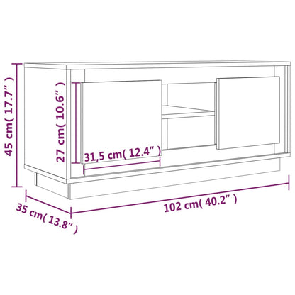 Tv-bänk vit 102x35x45 cm konstruerat trä