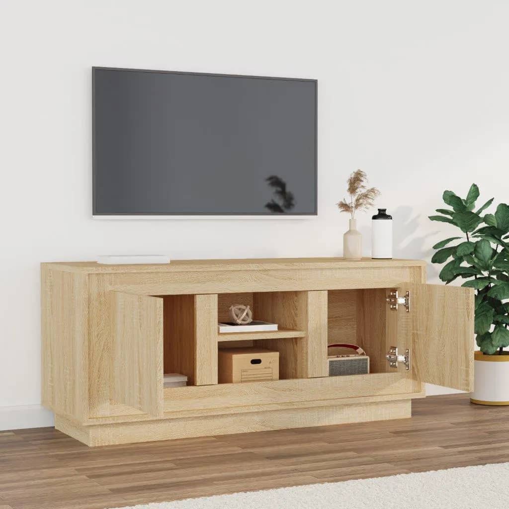 Tv-bänk sonoma-ek 102x35x45 cm konstruerat trä