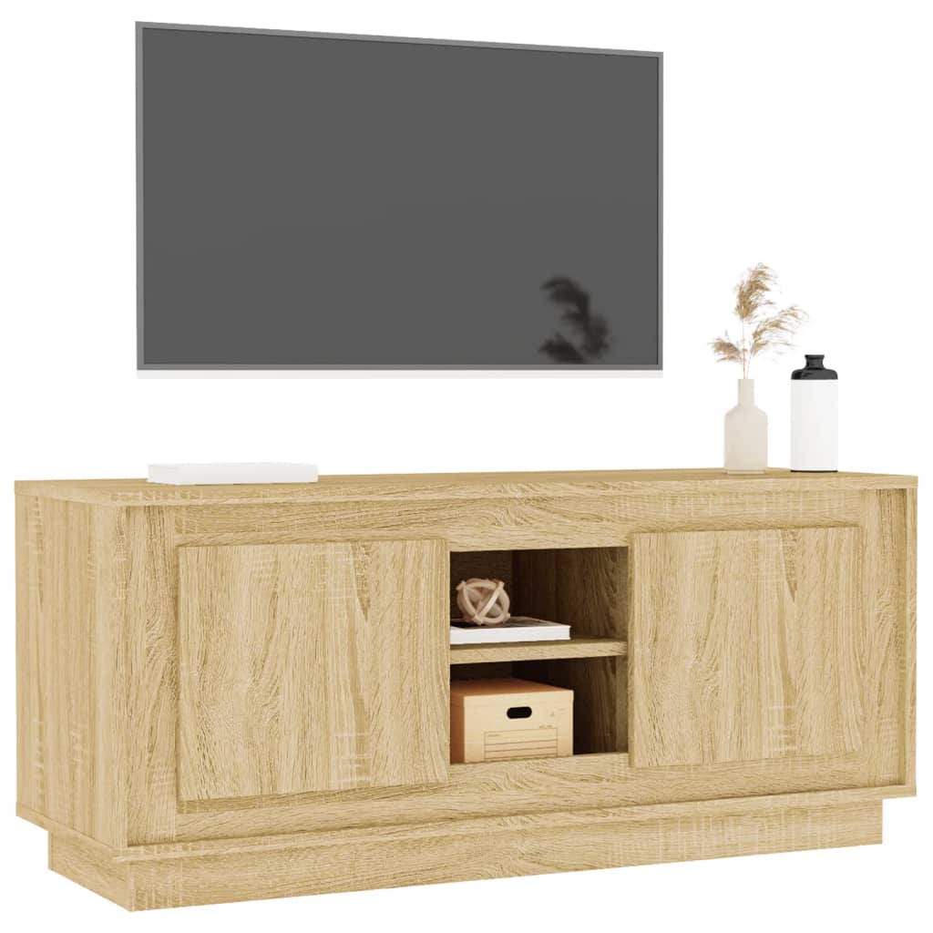 Tv-bänk sonoma-ek 102x35x45 cm konstruerat trä