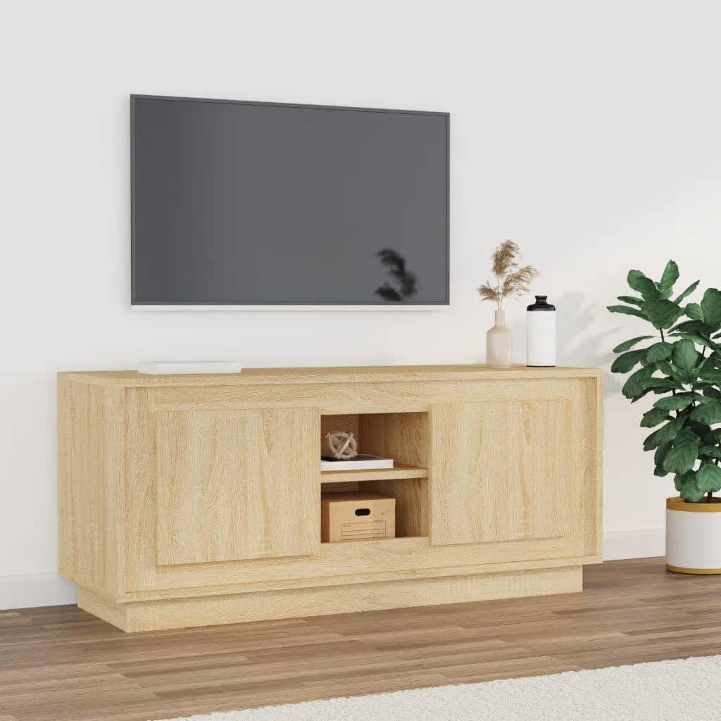 Tv-bänk sonoma-ek 102x35x45 cm konstruerat trä