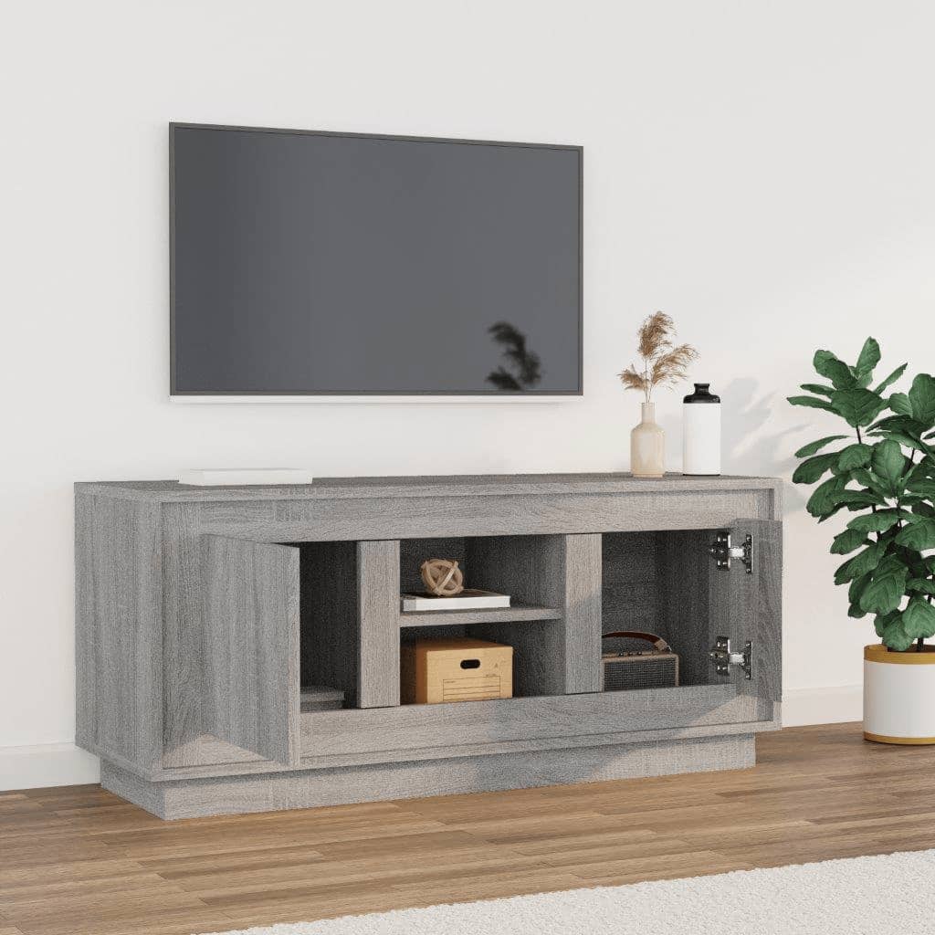 Tv-bänk grå sonoma 102x35x45 cm konstruerat trä