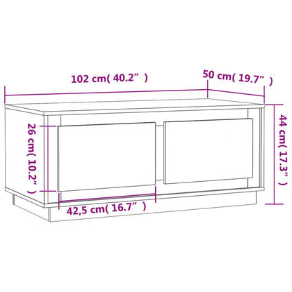 Soffbord brun ek 102x50x44 cm konstruerat trä