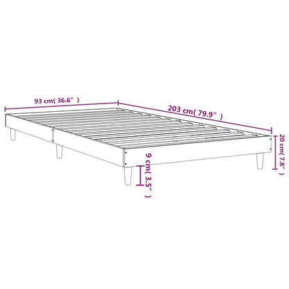 Sängram utan madrass sonoma-ek 90x200 cm konstruerad trä