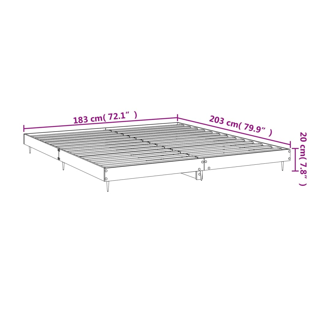 Sängram utan madrass Sonoma ek 180x200cm konstruerat trä