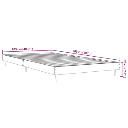 Sängram utan madrass rökfärgad ek 100x200 cm konstruerad trä