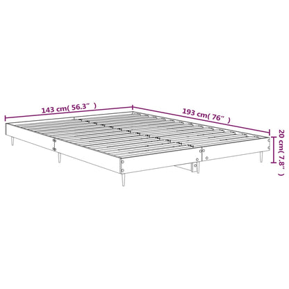 Sängram utan madrass rökfärgad ek 140x190 cm konstruerad trä