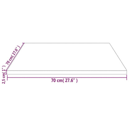 Bordsskiva 70x70x2,5 cm massiv furu fyrkantig