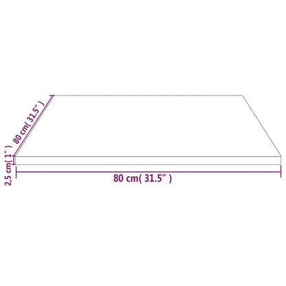 Bordsskiva vit 80x80x2,5 cm massiv furu fyrkantig