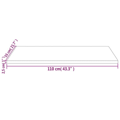 Bordsskiva vit 110x55x2,5 cm massiv furu rektangulär