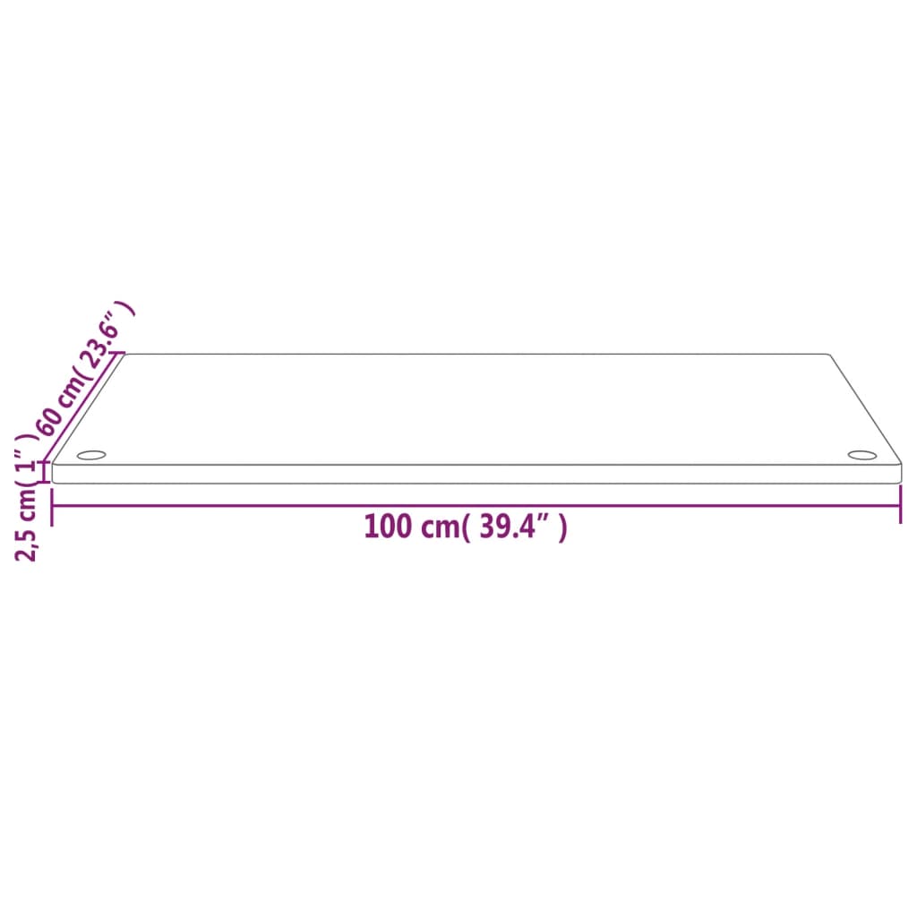 Skrivbordsskiva 100x60x2,5 cm massiv furu