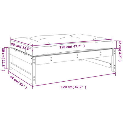 Fotpall för trädgården 120x80 cm massiv furu