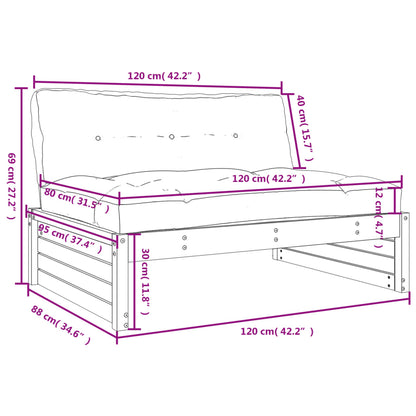 Mittensoffa 120x80 cm massiv furu