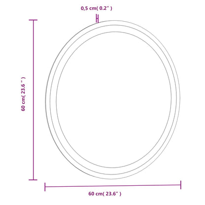 Badrumsspegel LED 60 cm rund