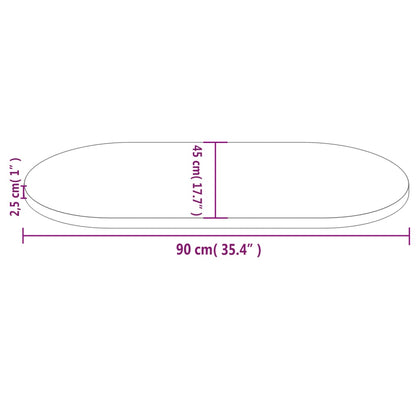 Bordsskiva vit 90x45x2,5 cm oval massiv furu